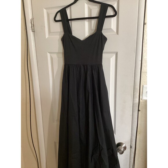 J. Crew Sweetheart Tank Dress with Poplin Skirt Black Pockets XS - Picture 2 of 7